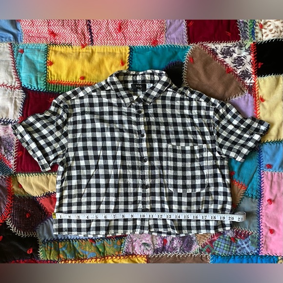 BDG Urban Outfitters Black & White Gingham Crop TShirt Size M - Picture 7 of 7